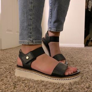 Black Platform Strap Sandal